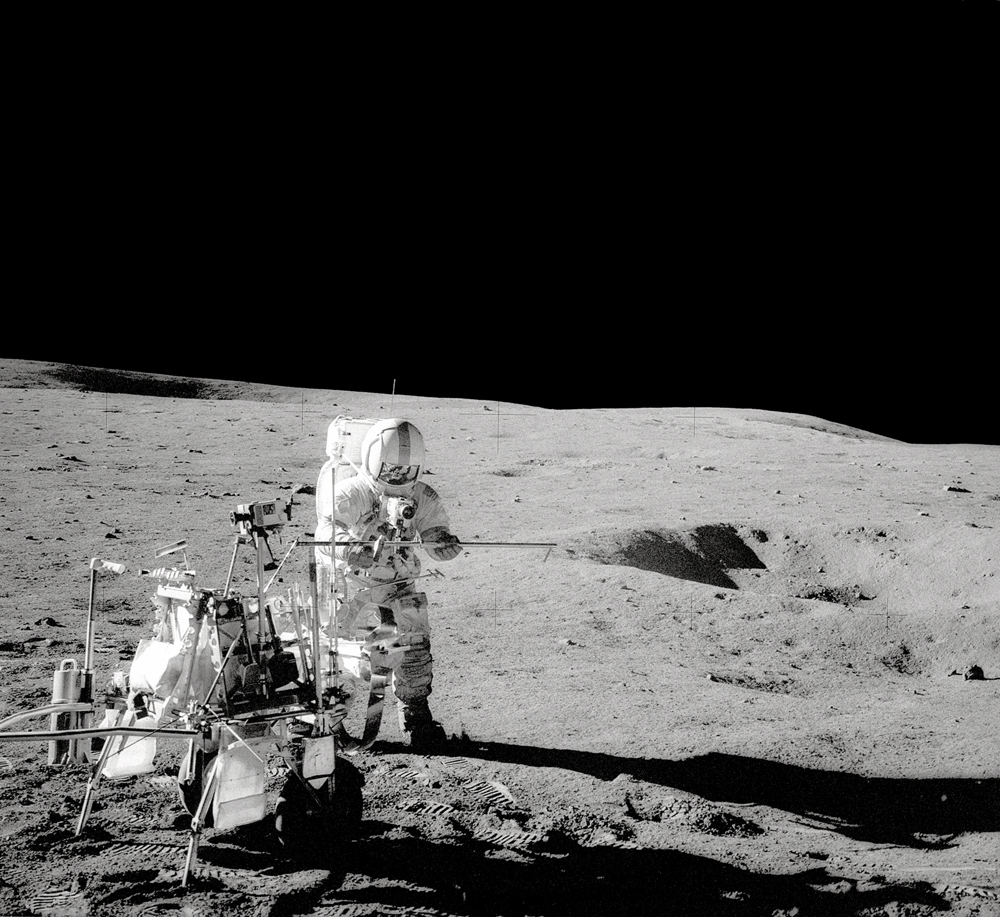 Space History Photo: Shepard Next to Modular Equipment Transporter